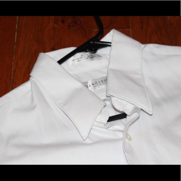 White Van Heusen Men Dress Shirt N15.5 A34/35 - Picture 2 of 3